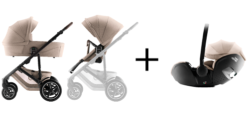 SMILE 5Z COMFORT SET SMILE 5Z pushchair, SMILE 5Z carrycot and BABY-SAFE PRO infant carrier in Teak, part of the SMILE 5Z COMFORT SET